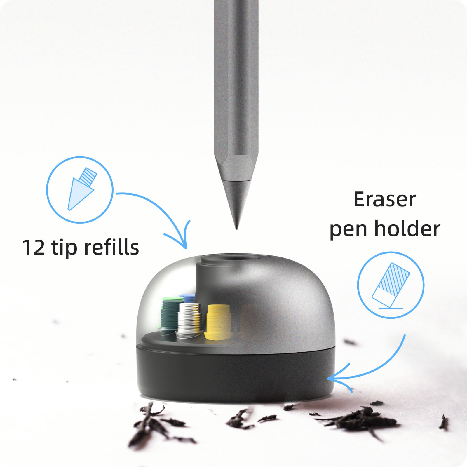 NeoStand Colorful-Stylish pen stand with 12 colored tips by HOZO