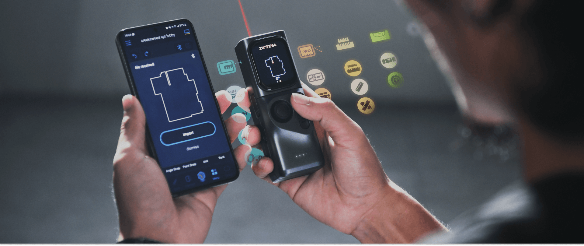 M-Cube: Modular Laser Level & Measuring Scale Ruler - HOZO Design