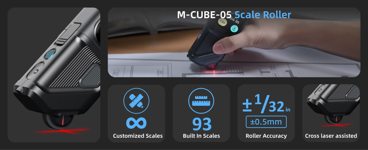 Hozo Smart Ruler M-Cube 05 Scale Roller: Smart Rolling Scale Ruler - HOZO Design